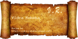 Vidra Rebeka névjegykártya